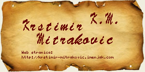 Krstimir Mitraković vizit kartica